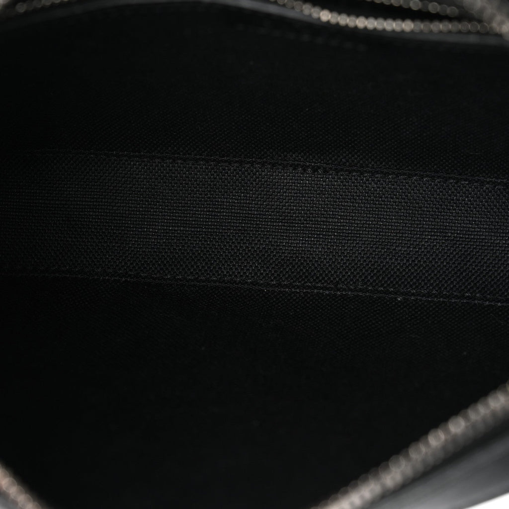 GG Supreme Monogram Azalea Calfskin Retro Interlocking G Wristlet Shoulder Bag Black