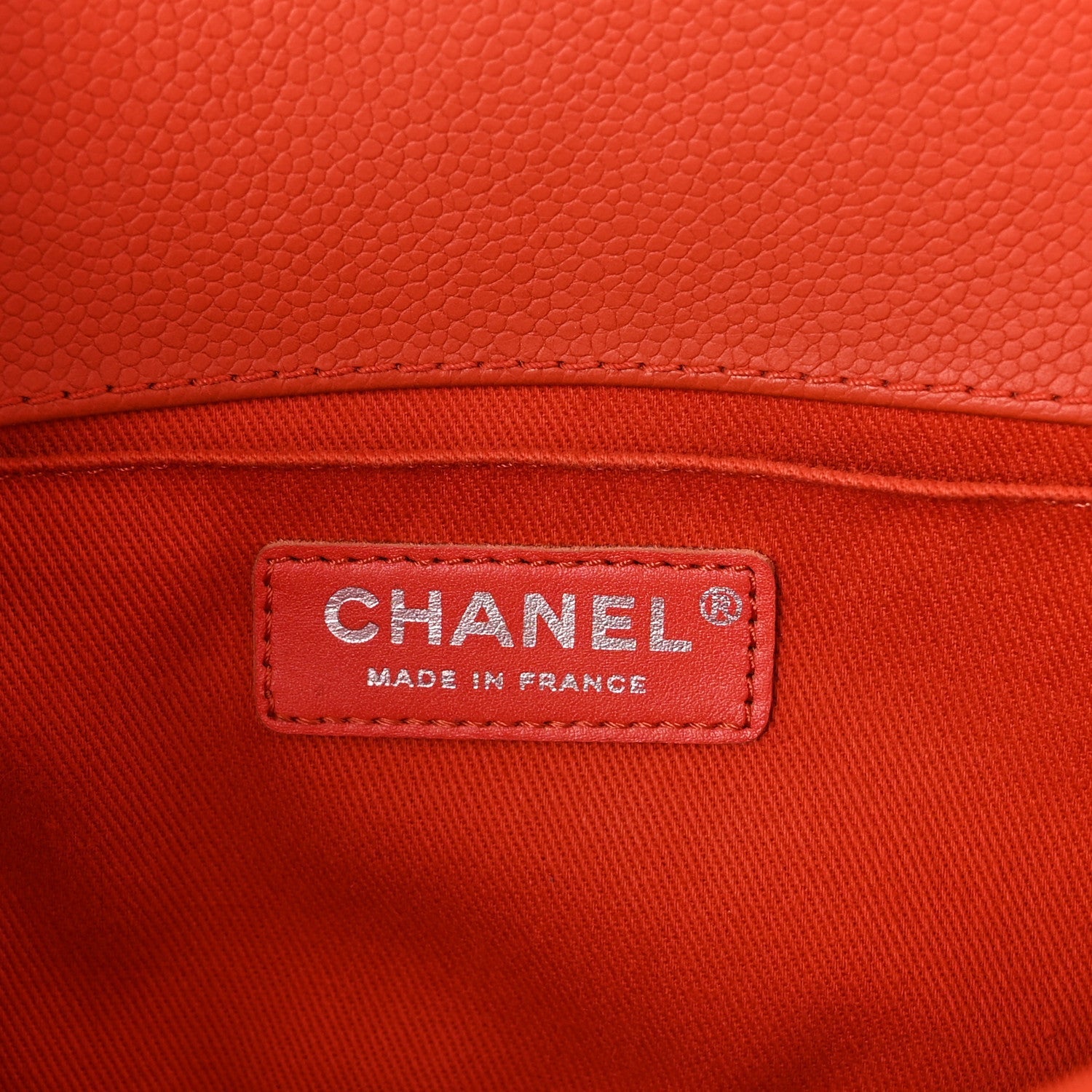 Caviar Stitched Medium Boy Flap Dark Orange