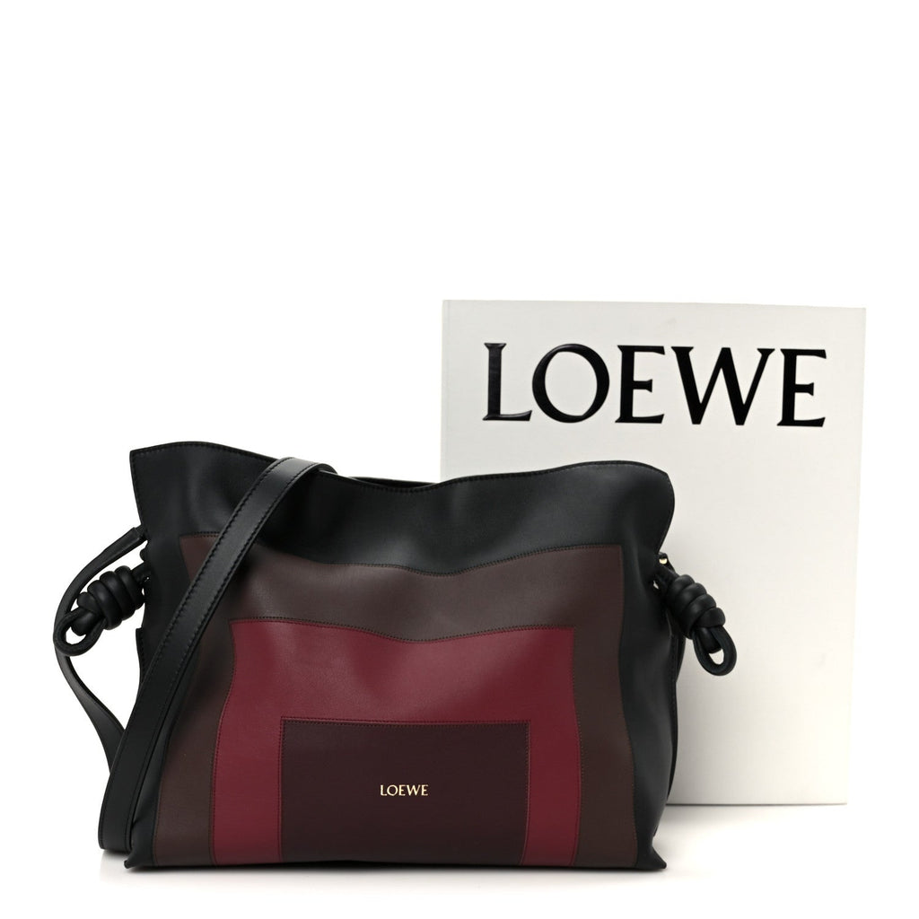 x Albers Nappa Calfskin Medium Flamenco Clutch Black Burgundy