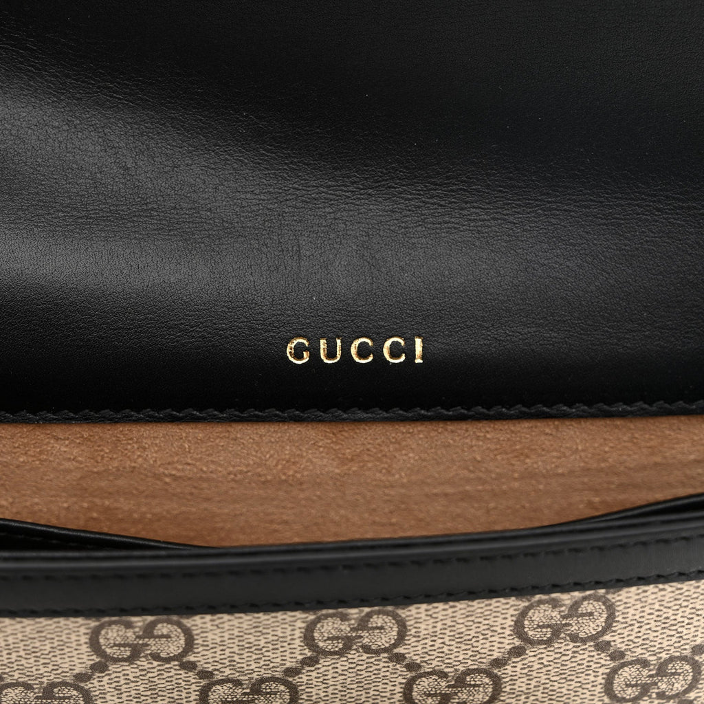 GG Supreme Monogram Azalea Calfskin Horsebit 1955 Mini Bag Beige Black