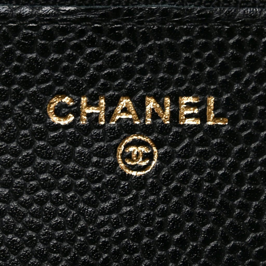 Caviar Quilted Wallet on Chain WOC Black