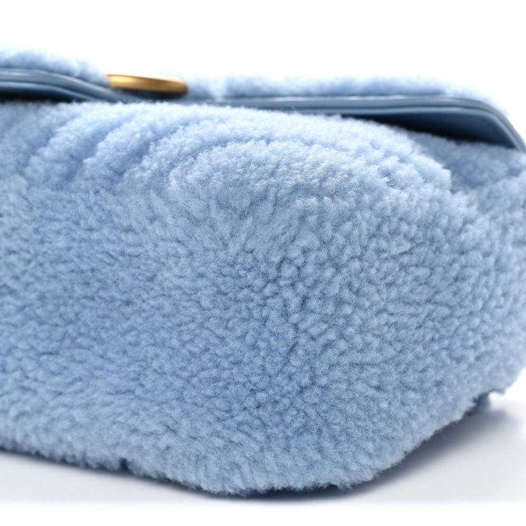 Merino Wool Matelasse Small GG Marmont Shoulder Bag Cadet Blue
