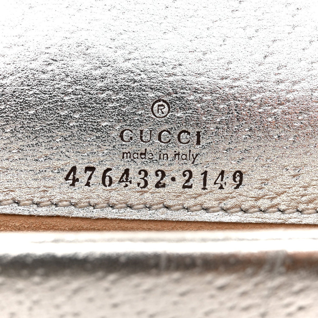 Metallic Calfskin Super Mini Dionysus Shoulder Bag Silver
