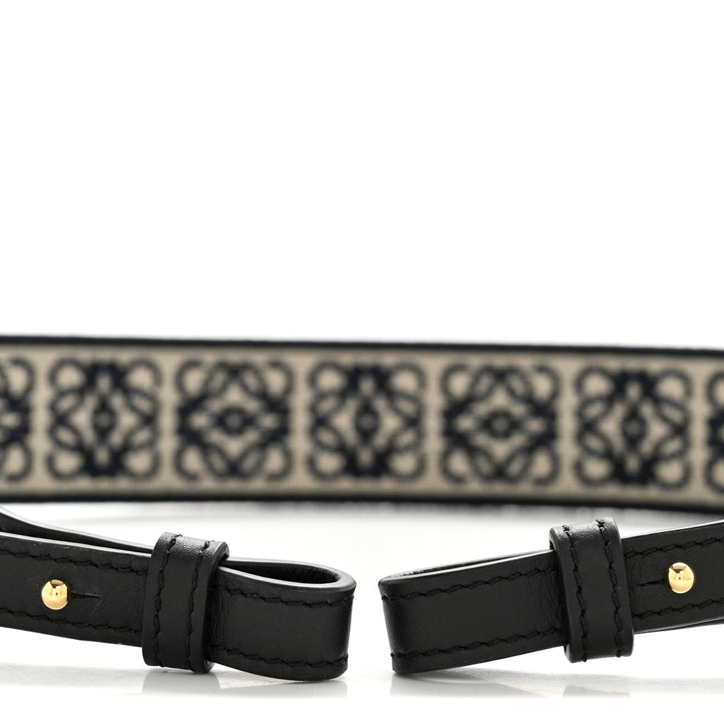 Calfskin Jacquard Anagram Loop Strap Navy Black