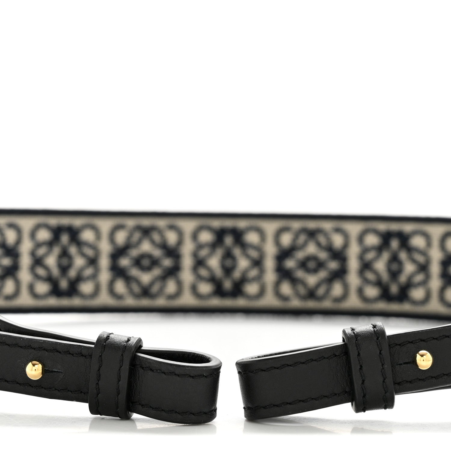 Calfskin Jacquard Anagram Loop Strap Navy Black