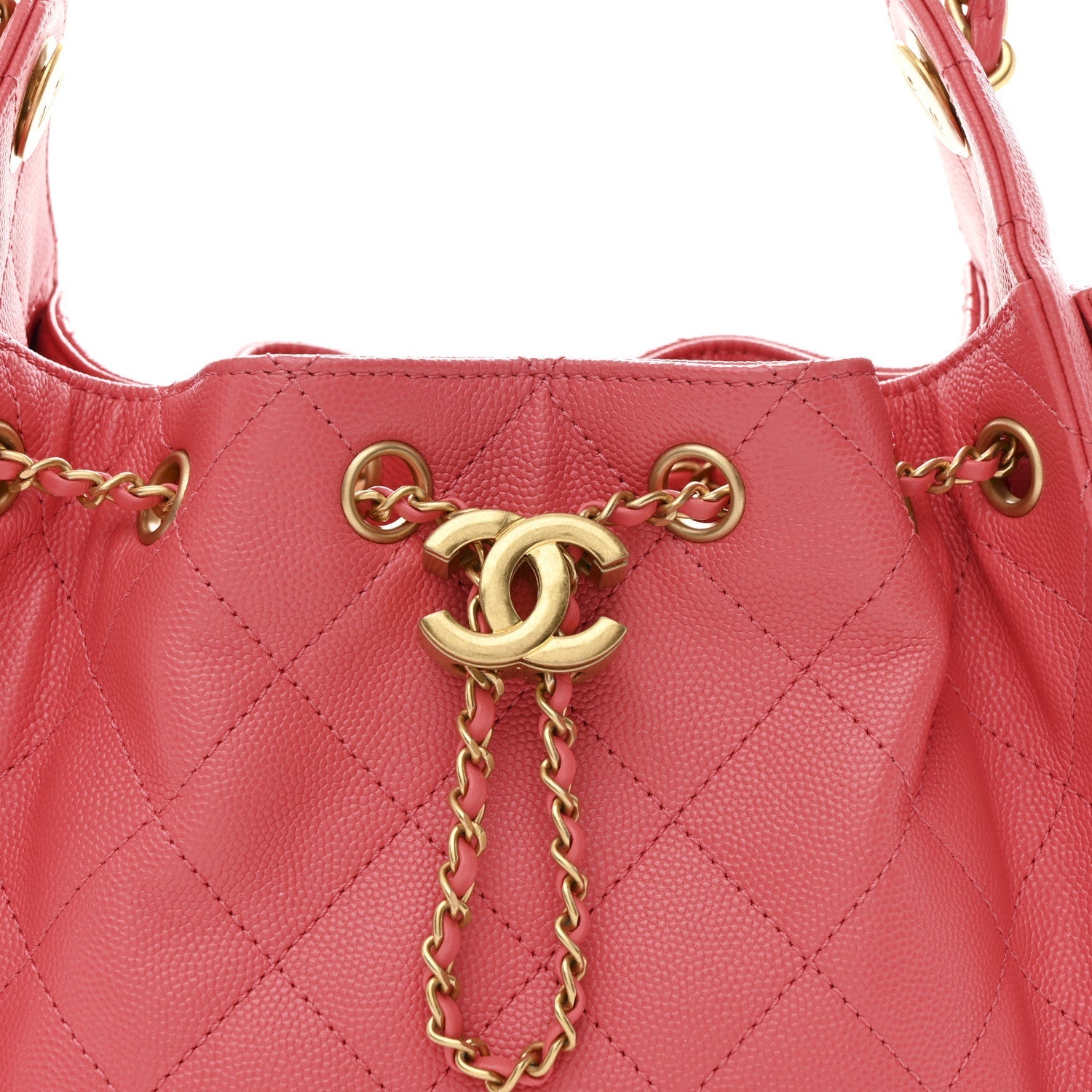 Caviar Quilted Mini Chanel 25 Handbag Coral