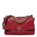 Lambskin Quilted Large Chanel 19 Flap Red