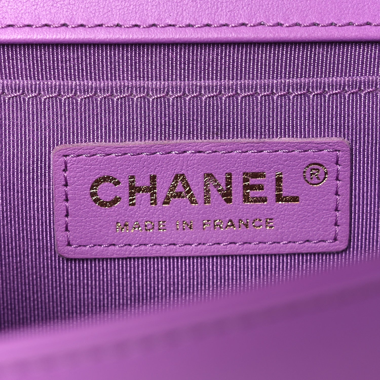 Lambskin Chevron Quilted Medium Boy Flap Purple