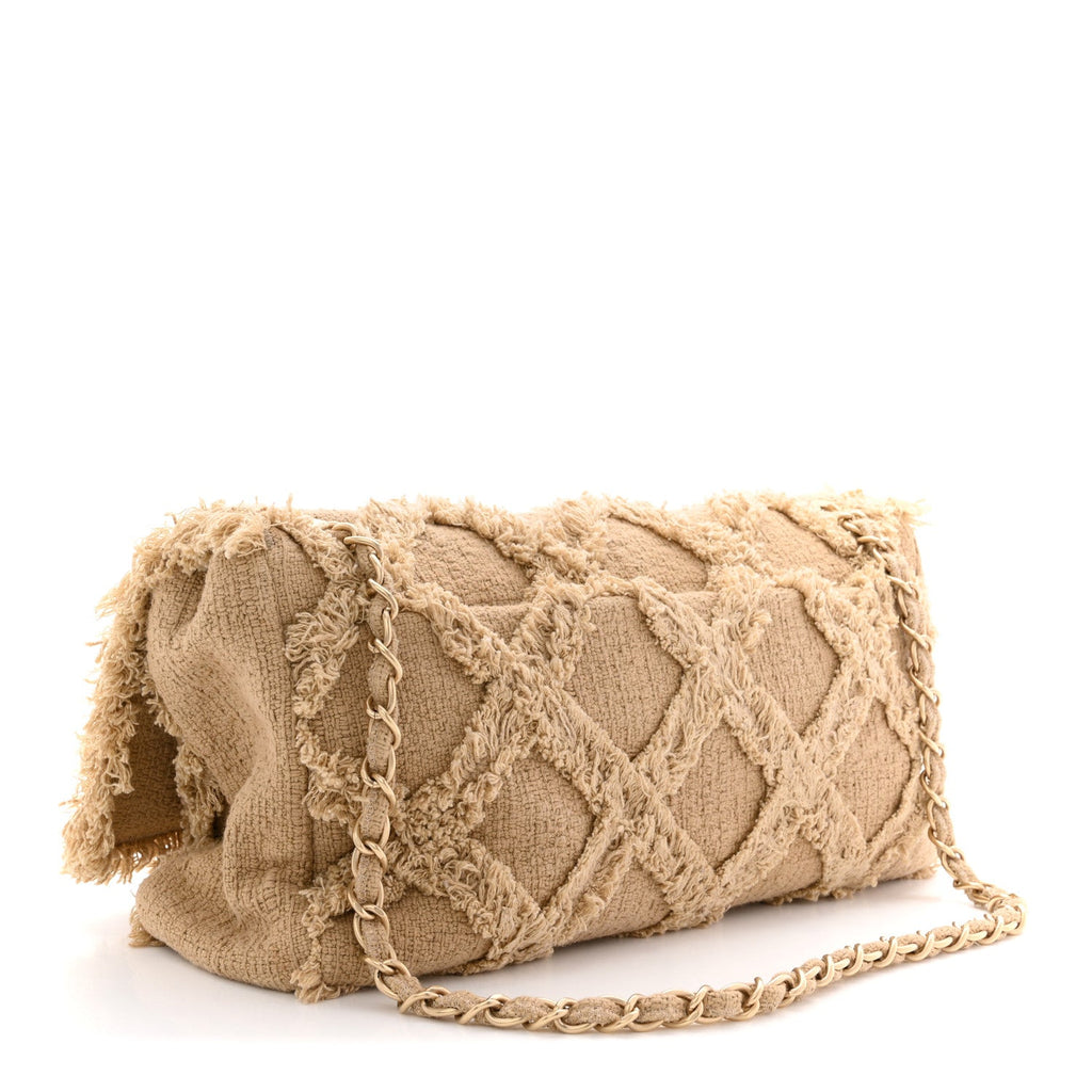Tweed Nature Flap Dark Beige