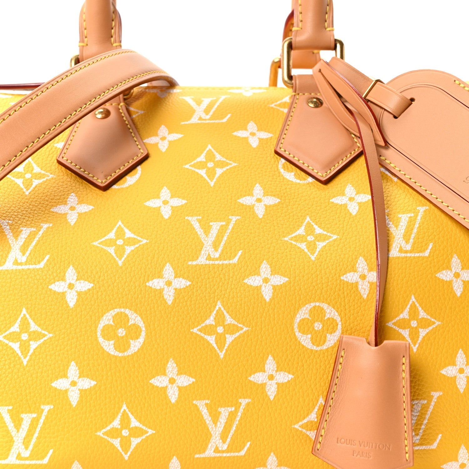 Calfskin Monogram Speedy P9 Bandouliere 25 Jaune Mat
