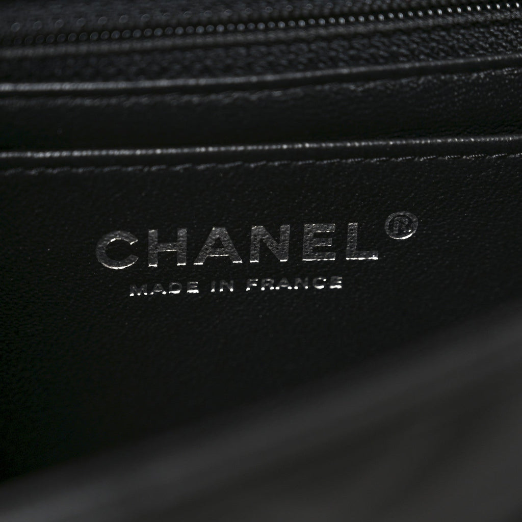 Lambskin Quilted Mini Rectangular Flap Black