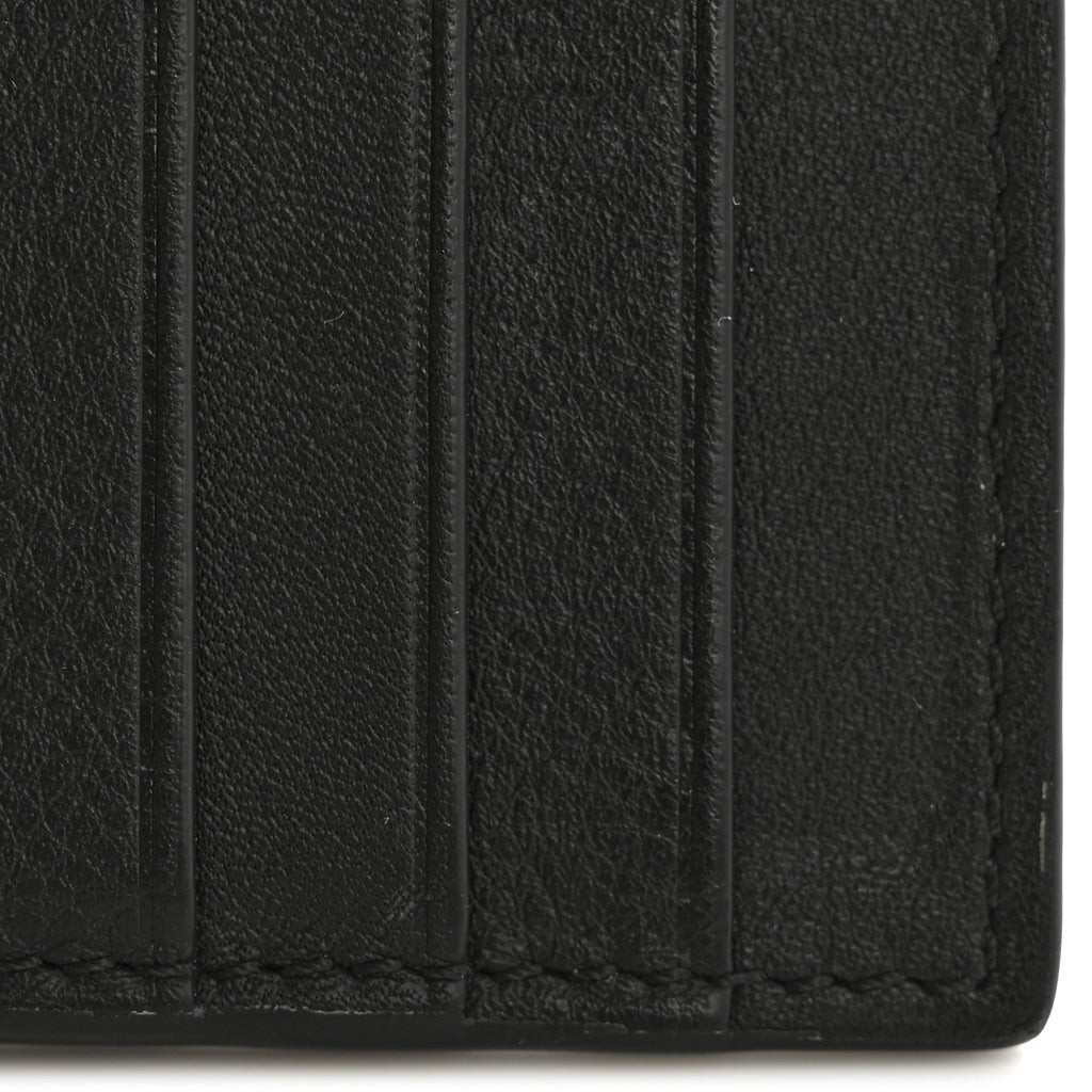 Textured Calfskin Plain Cardholder Black