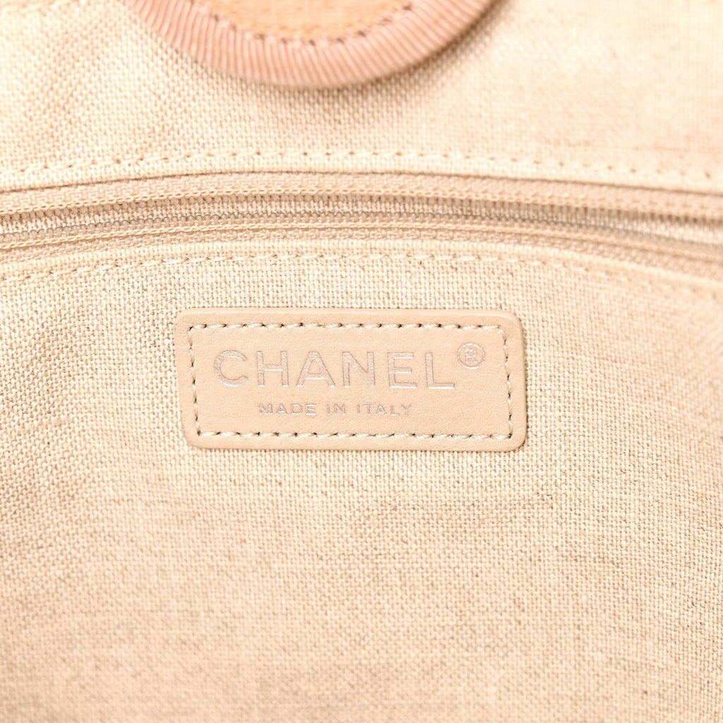 Mixed Fibers Small Deauville Tote Beige