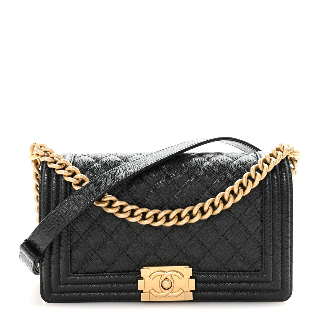 Caviar Quilted Medium Boy Flap Black