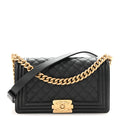 Caviar Quilted Medium Boy Flap Black