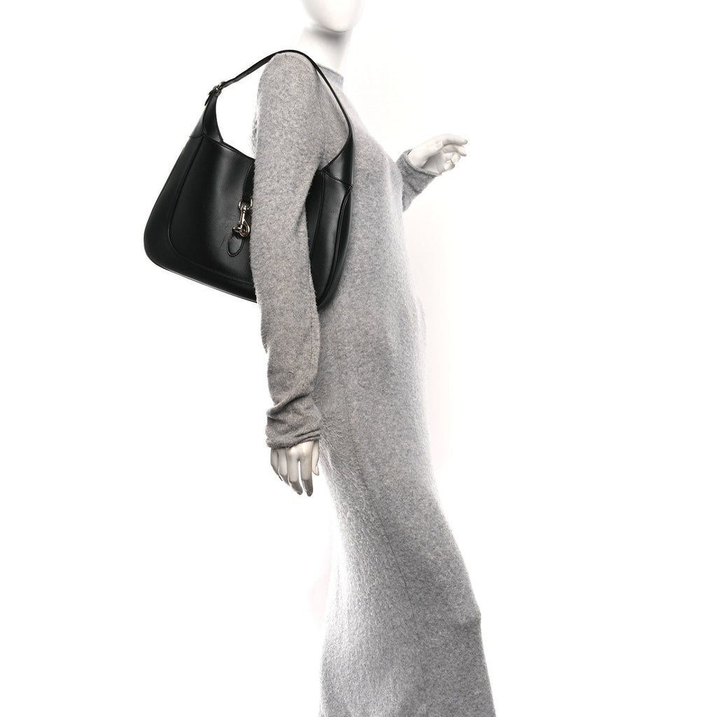 Ancora Calfskin Medium Jackie Shoulder Bag Black