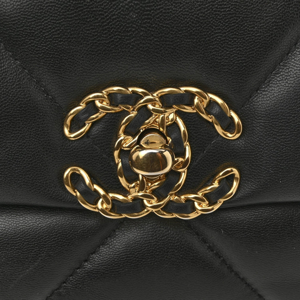 Lambskin Quilted Medium Chanel 19 Flap Black