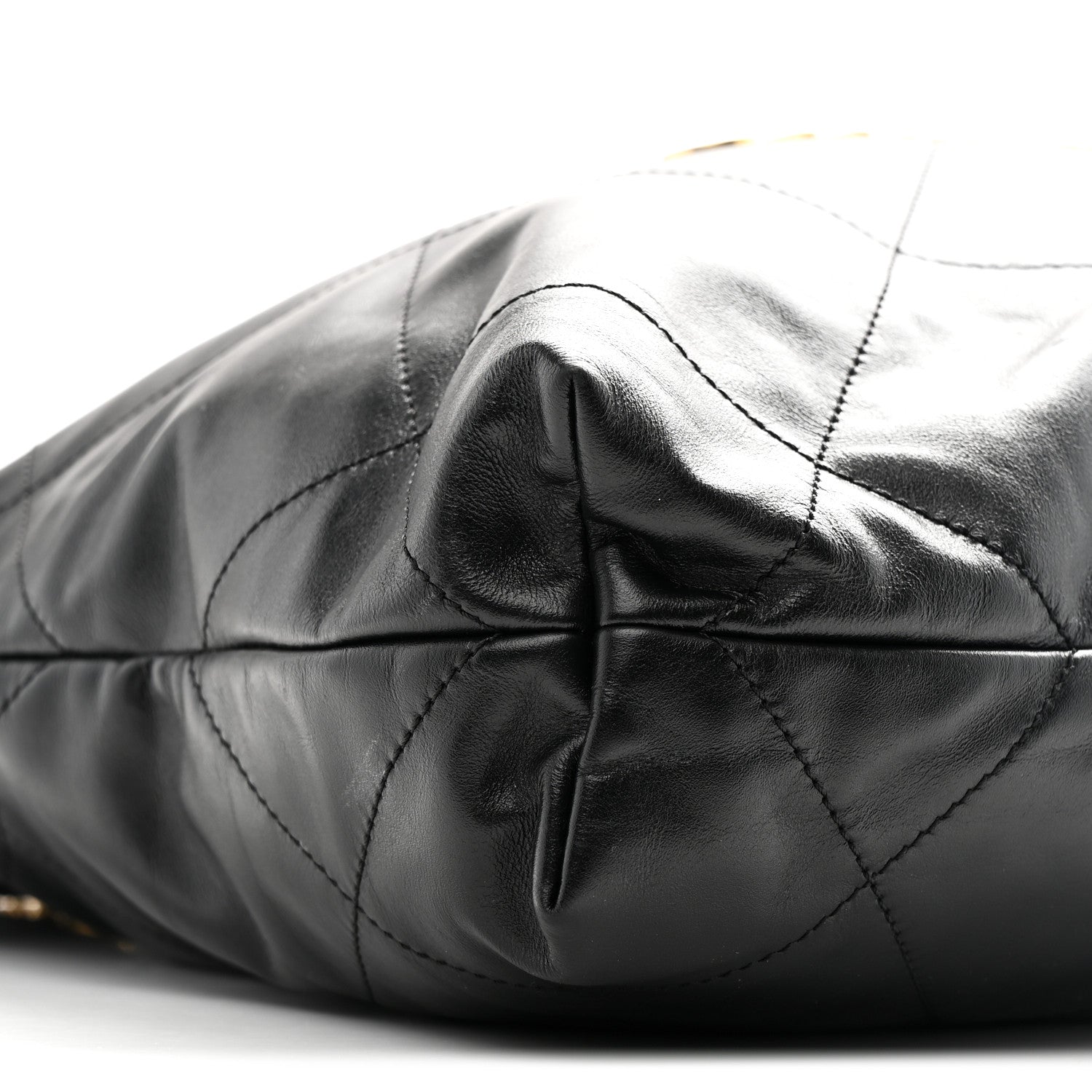 Shiny Calfskin Quilted Small Chanel 22 Black