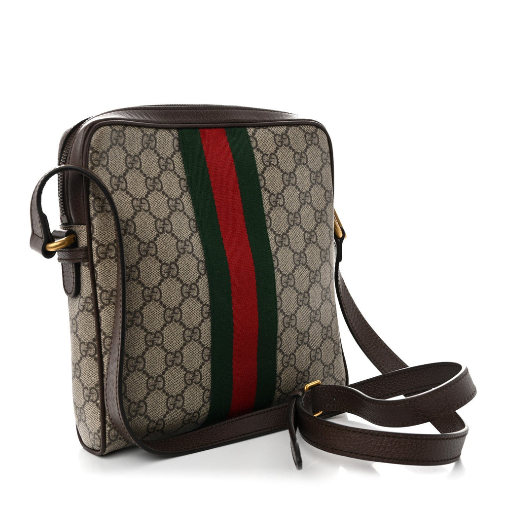 GG Supreme Monogram Web Small Ophidia Messenger Bag Brown