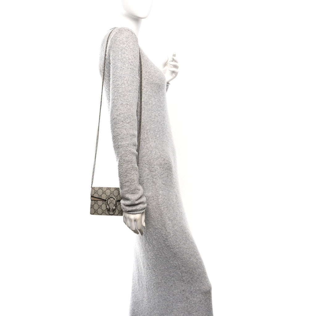 GG Supreme Monogram Super Mini Dionysus Shoulder Bag Taupe