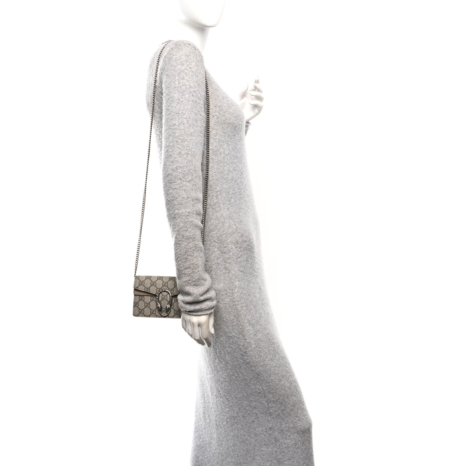GG Supreme Monogram Super Mini Dionysus Shoulder Bag Taupe