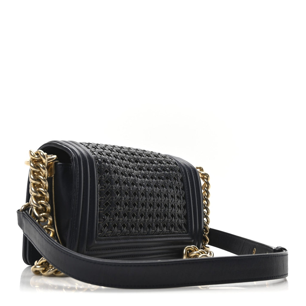 Sheepskin Braided Small Boy Reverso Flap Navy