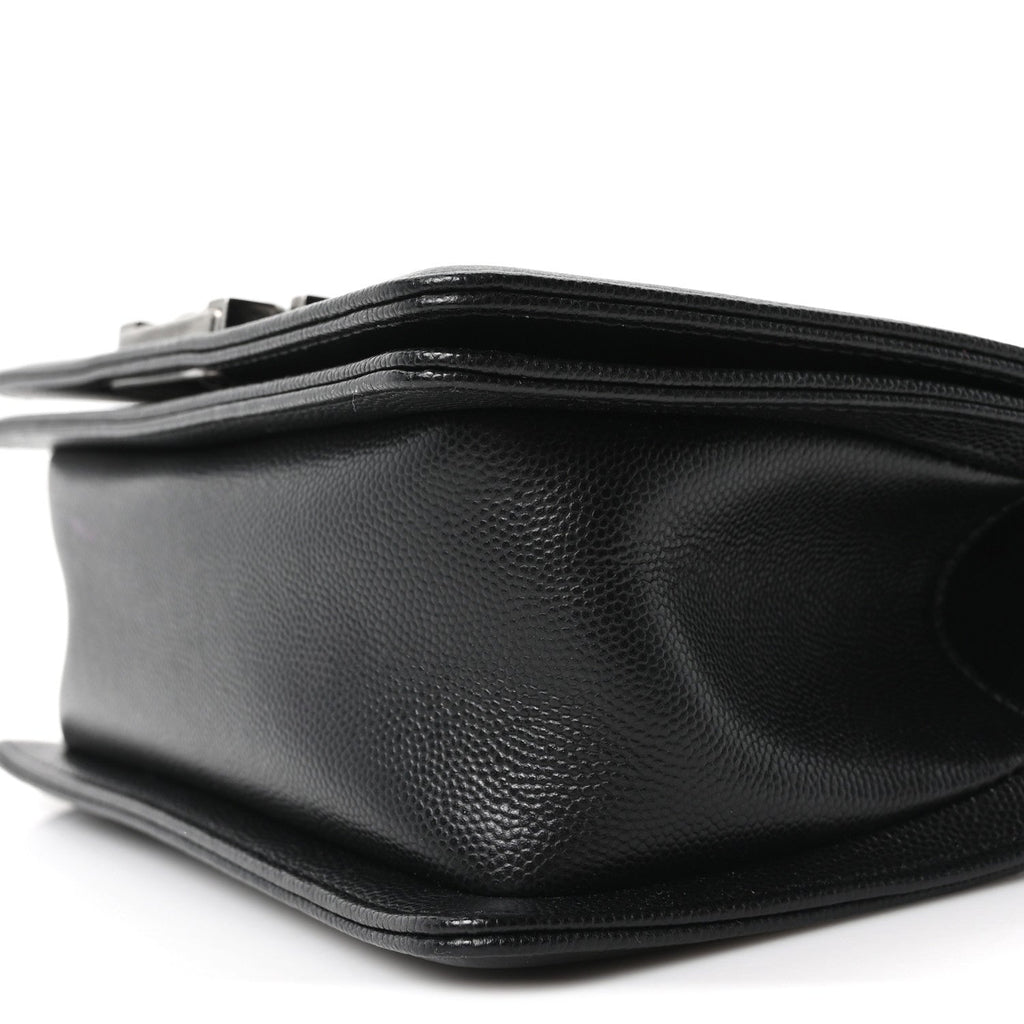 Caviar Quilted Small Boy Flap Black