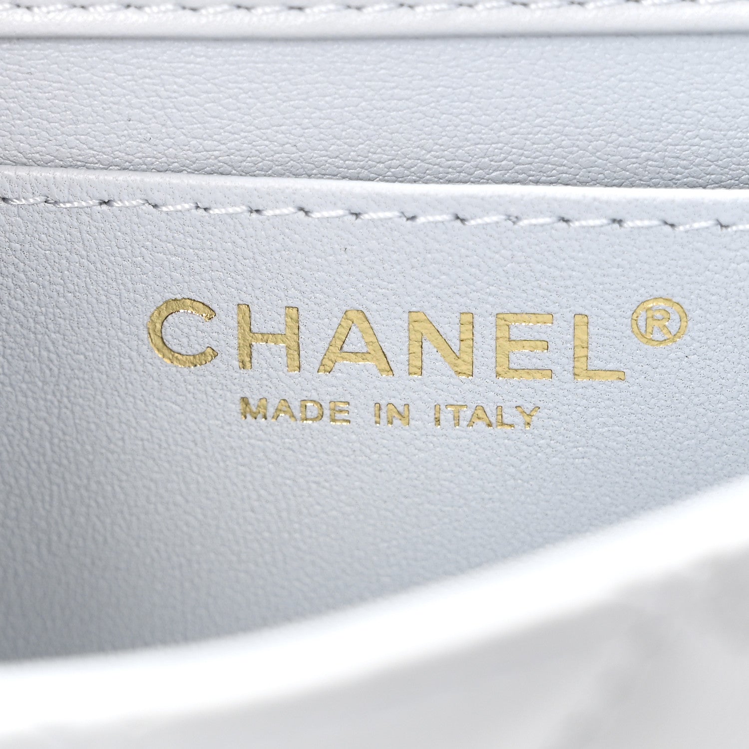 Shiny Lambskin Quilted Pearl Twist Mini Square Flap Light Blue