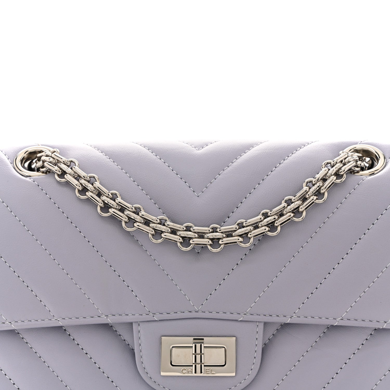 Aged Calfskin Chevron Quilted 2.55 Reissue Mini Flap Light Purple