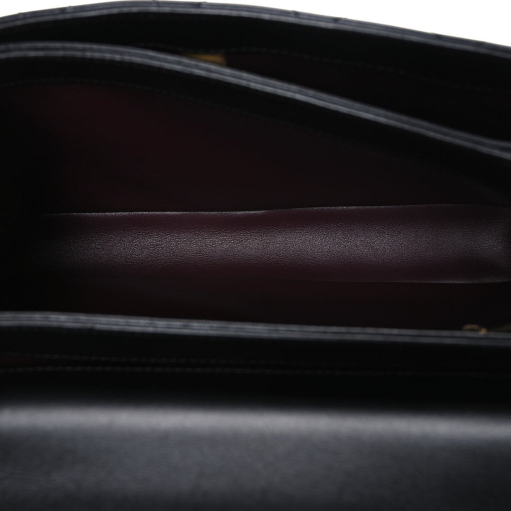 Lambskin Quilted Medium Trendy CC Flap Dual Handle Bag Black