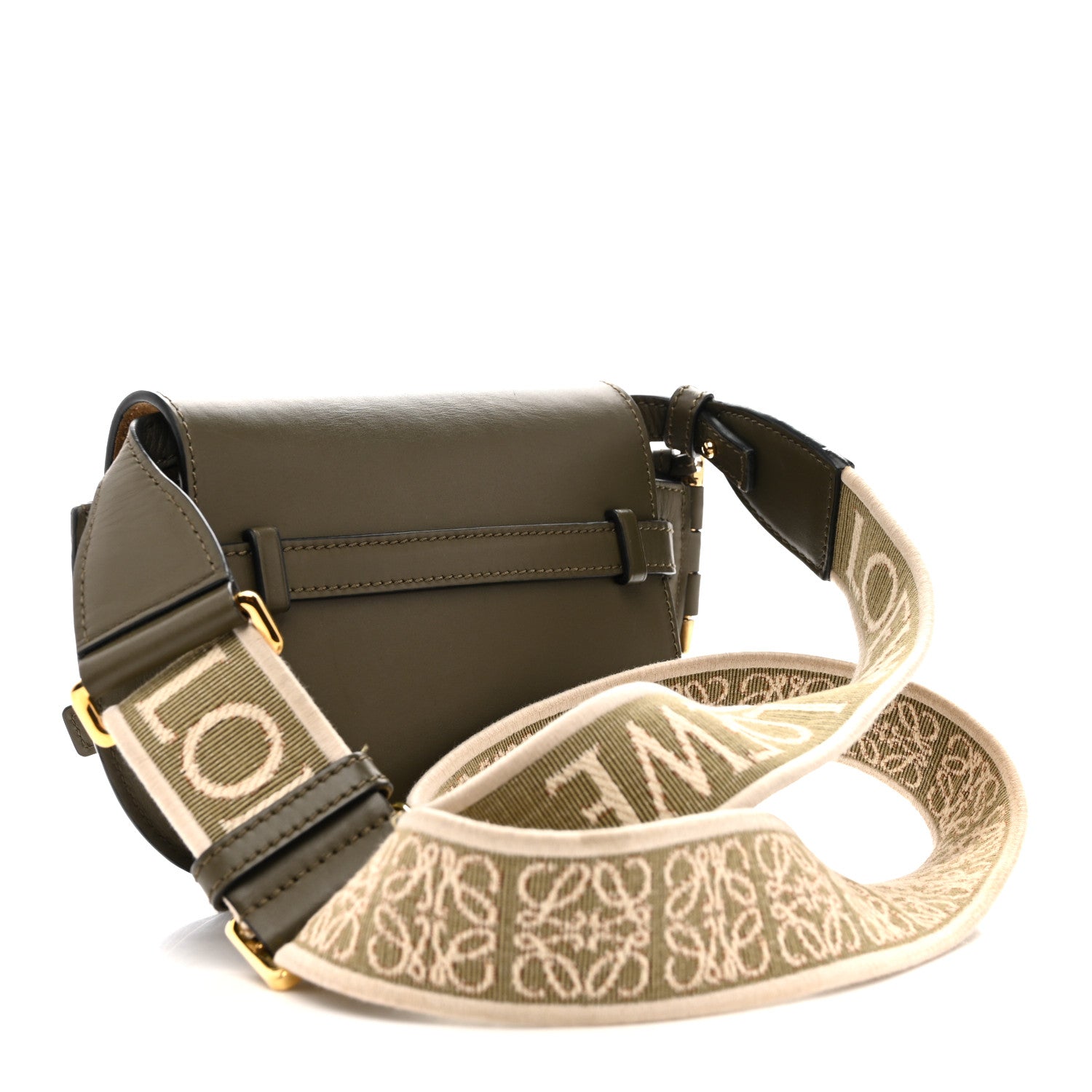 Calfskin Jacquard Mini Gate Dual Bag Autumn Green