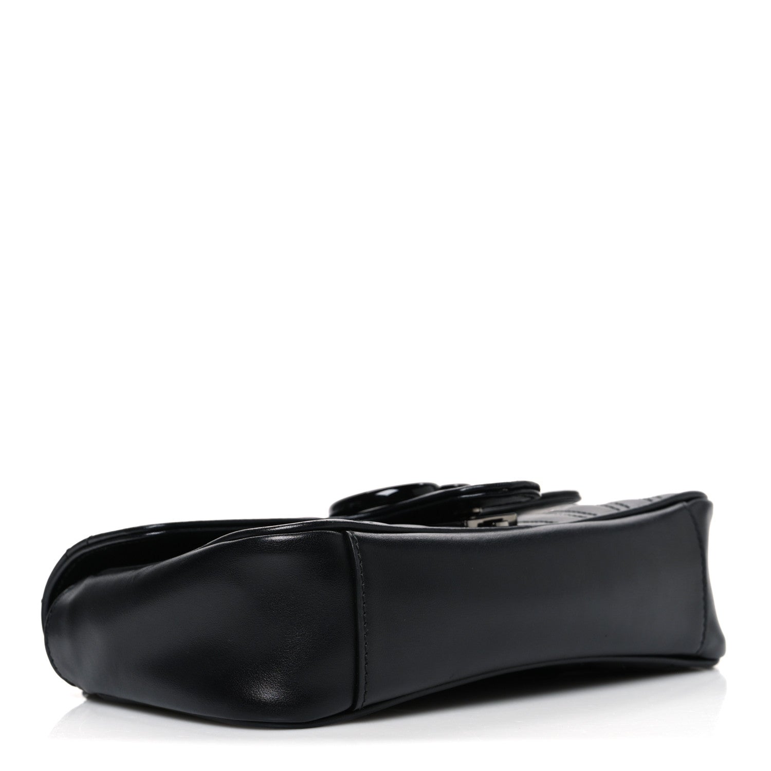 Calfskin Matelasse Monochrome Mini GG Marmont Shoulder Bag Black