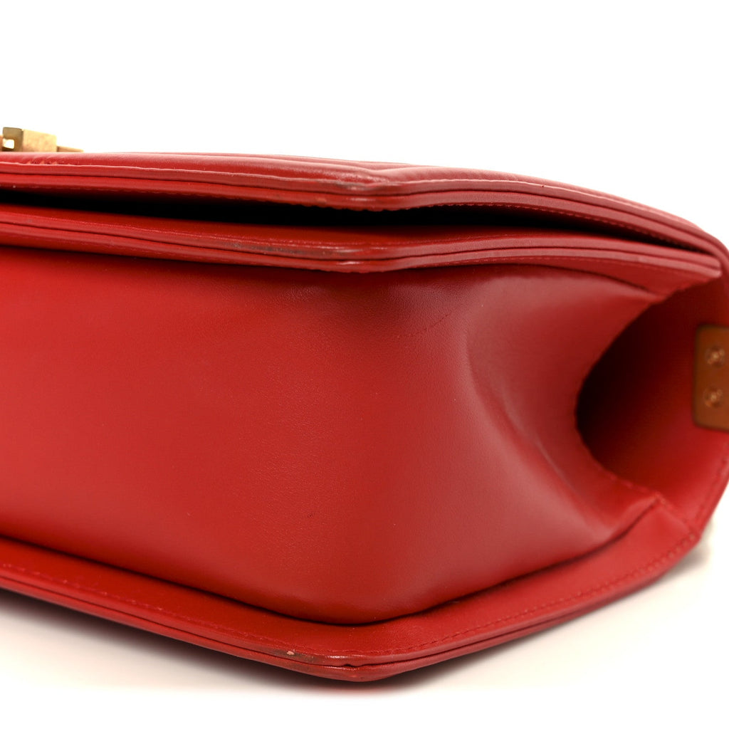 Snakeskin Medium Boy Flap Red