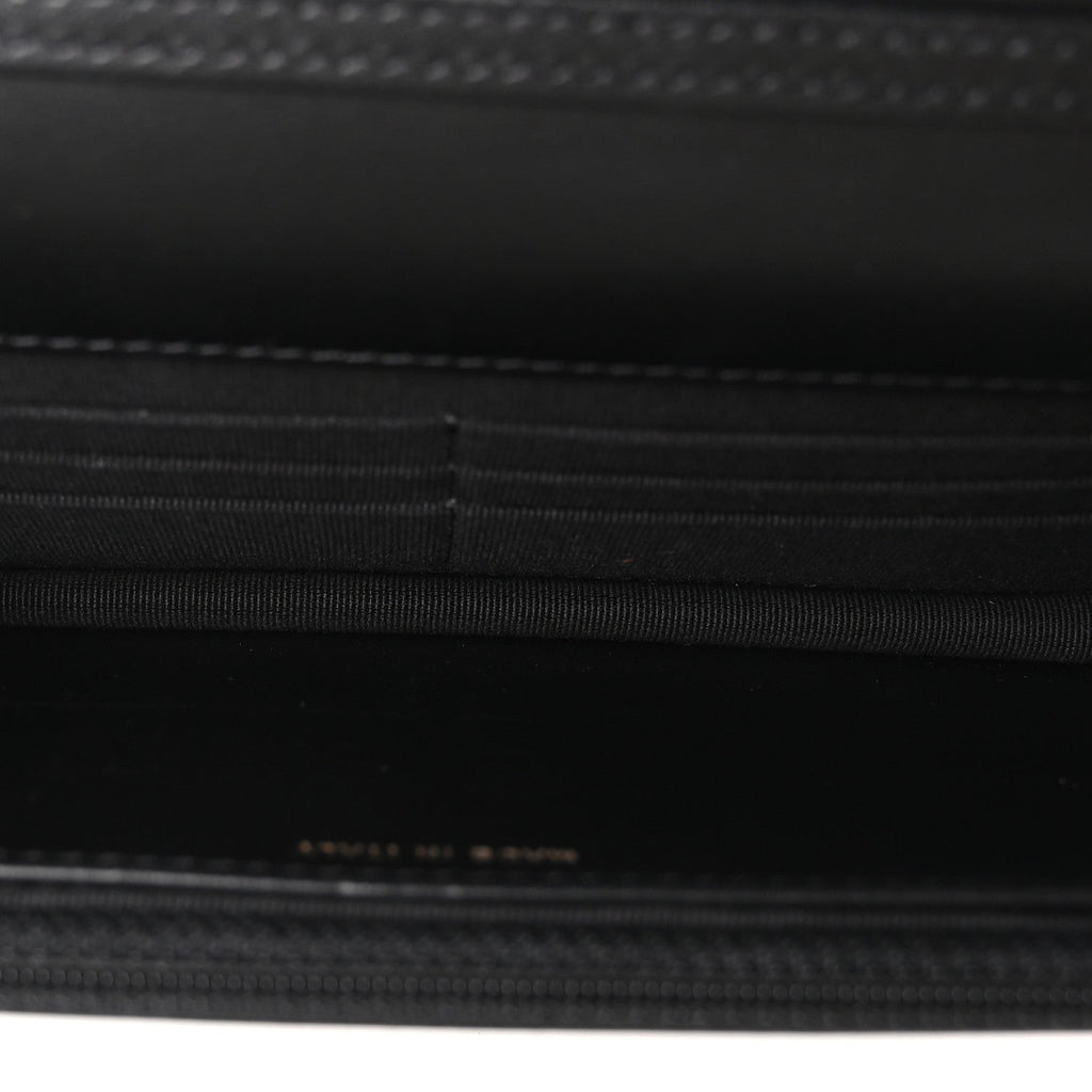 Calfskin Quilted Maxi Pearl Wallet On Chain WOC Black