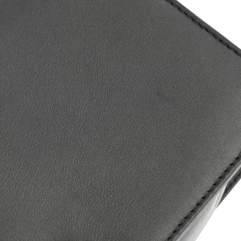 Metallic Calfskin Quilted Small Boy Flap Dark Silver