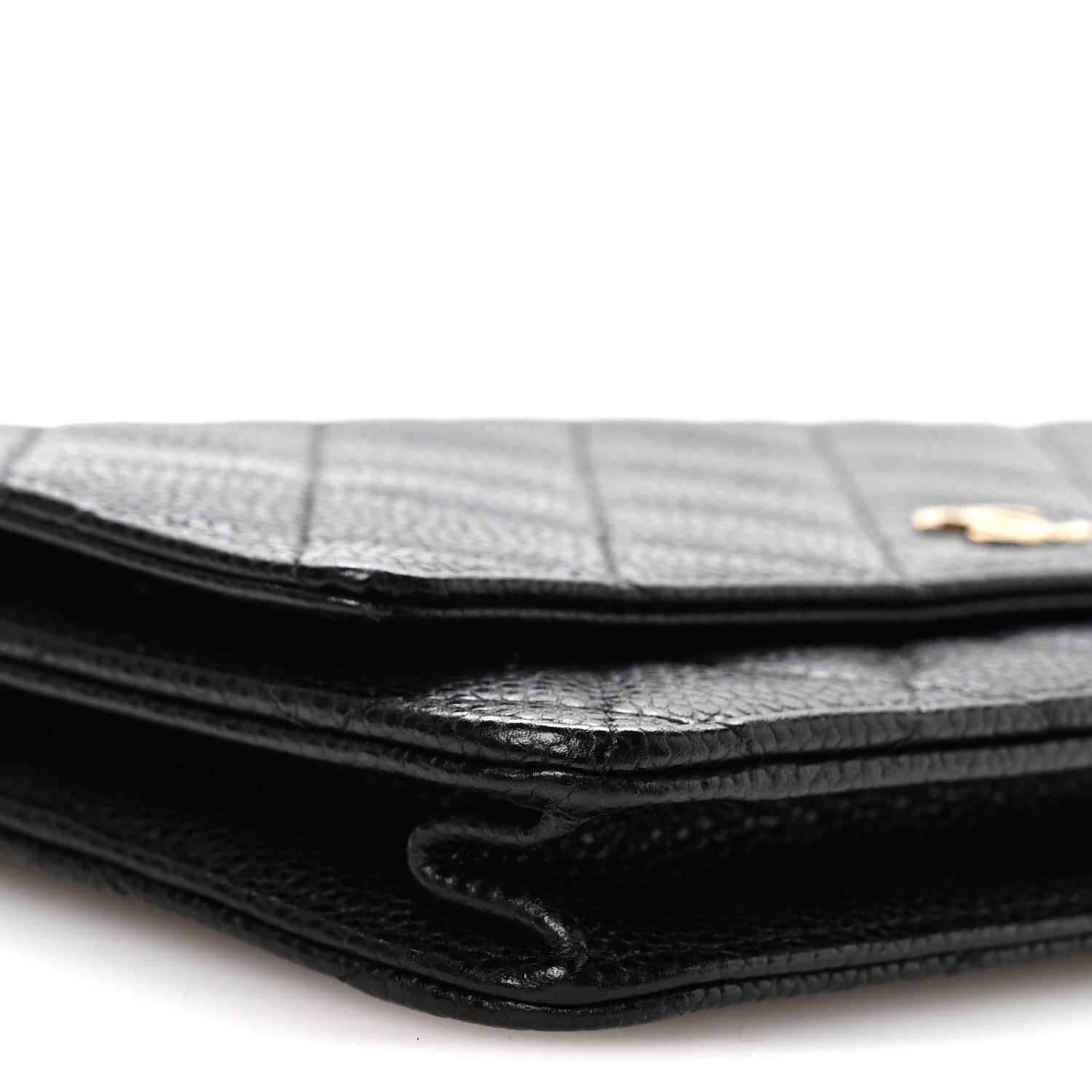Caviar Quilted Wallet on Chain WOC Black