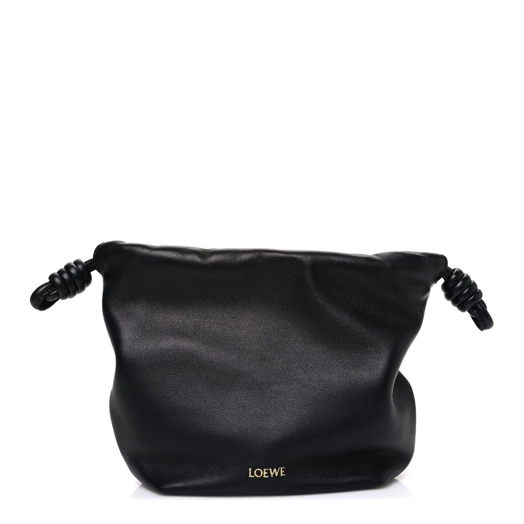 Mellow Nappa Donut Chain Mini Flamenco Knot Clutch Black