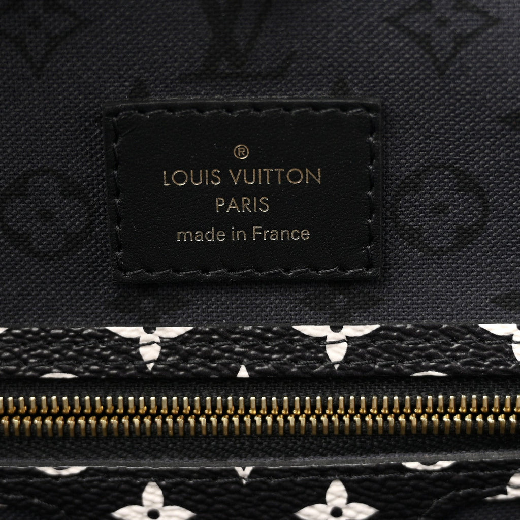 Monogram Giant Crafty Neverfull MM Creme Rouge Black