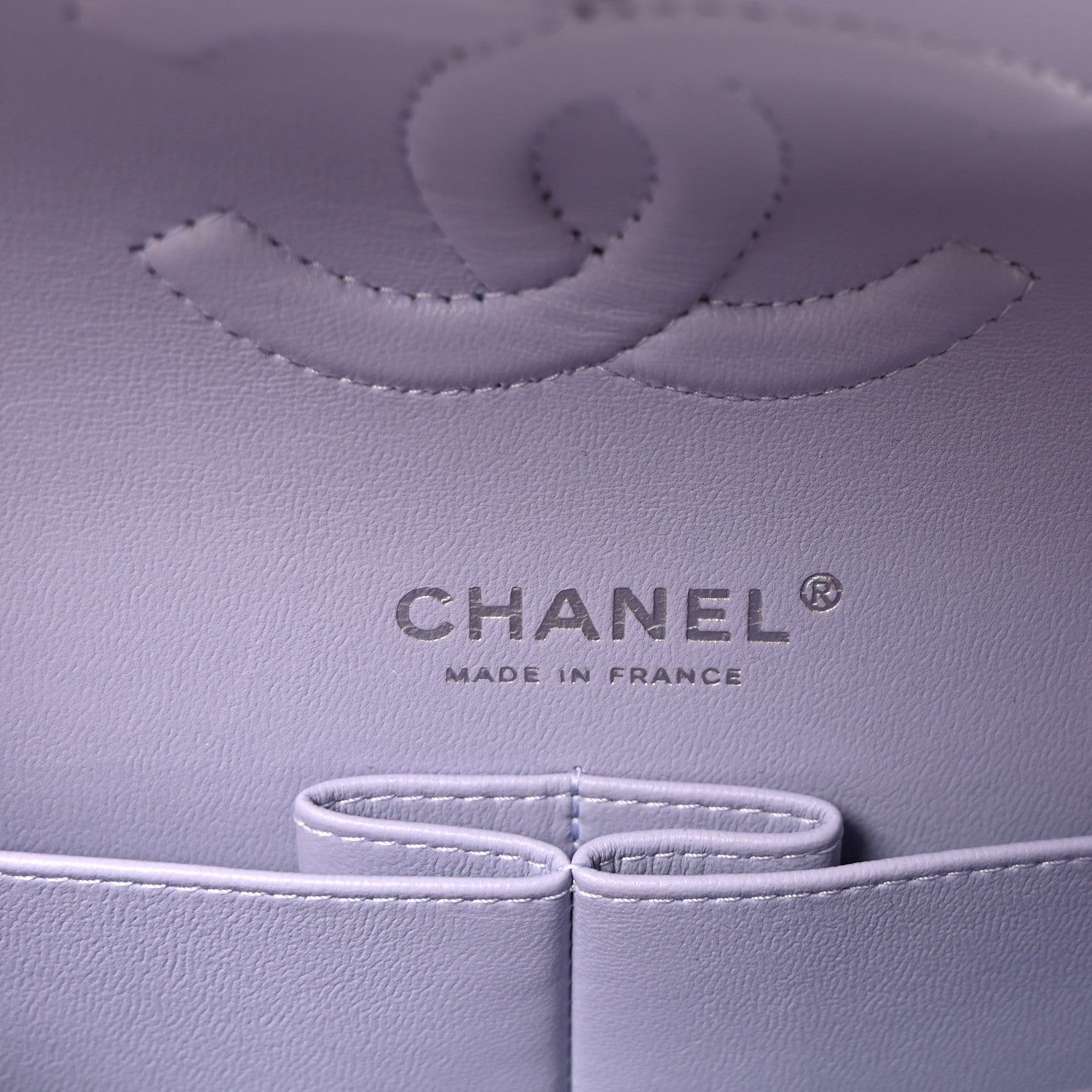 Caviar Quilted Medium Double Flap Light Purple