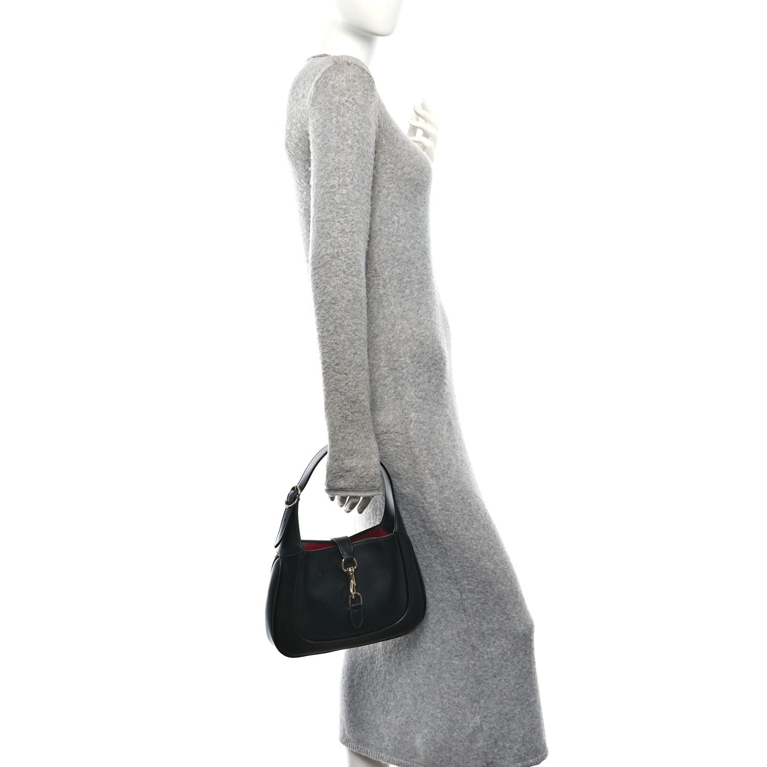 Calfskin Small Jackie Shoulder Bag Black