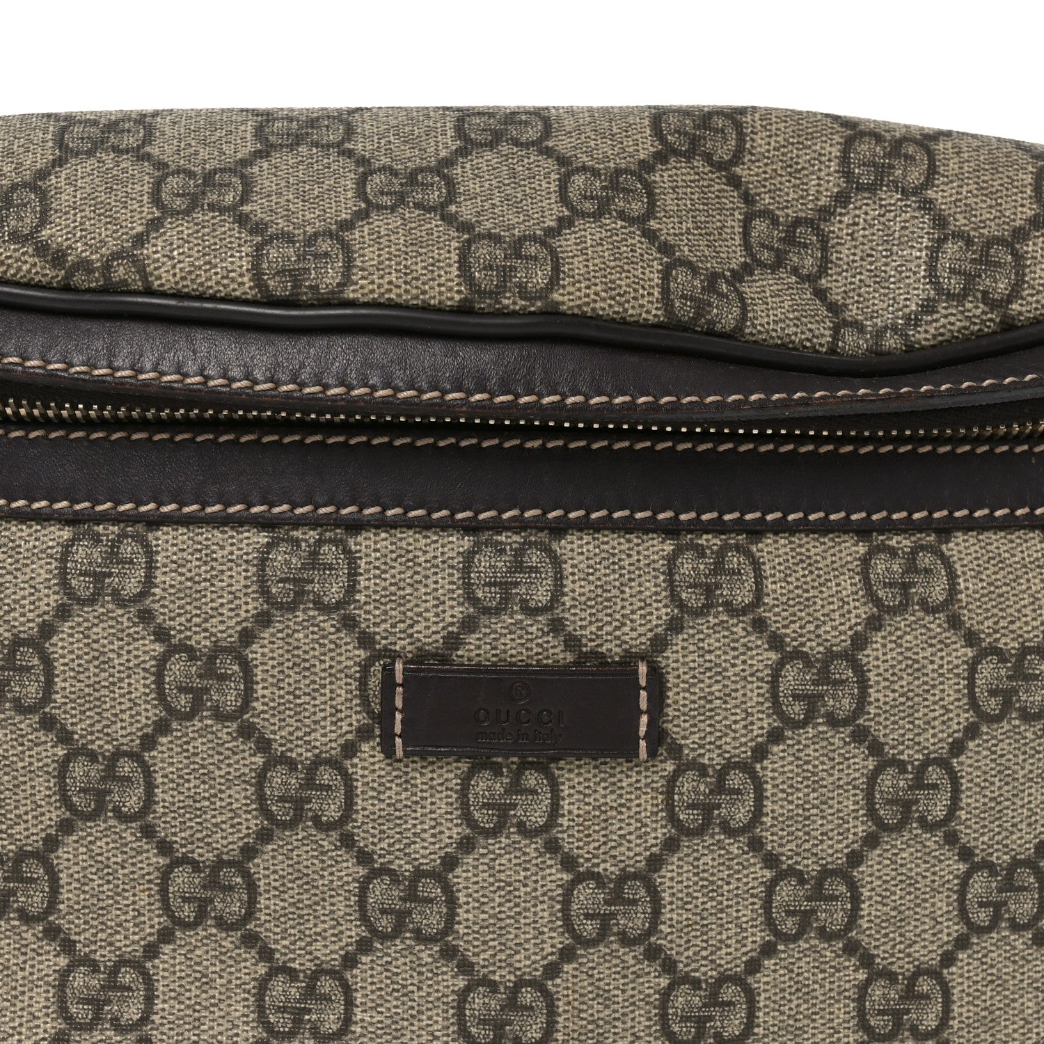 GG Supreme Monogram Belt Bag Dark Brown