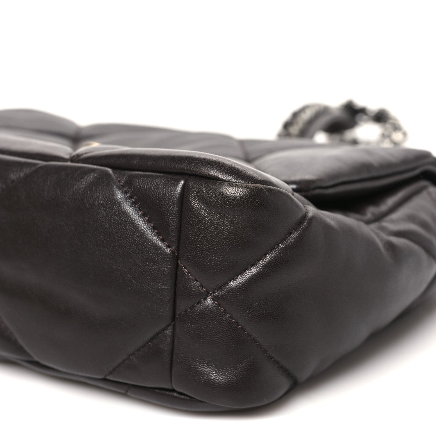 Lambskin Quilted Medium Chanel 19 Flap Dark Brown