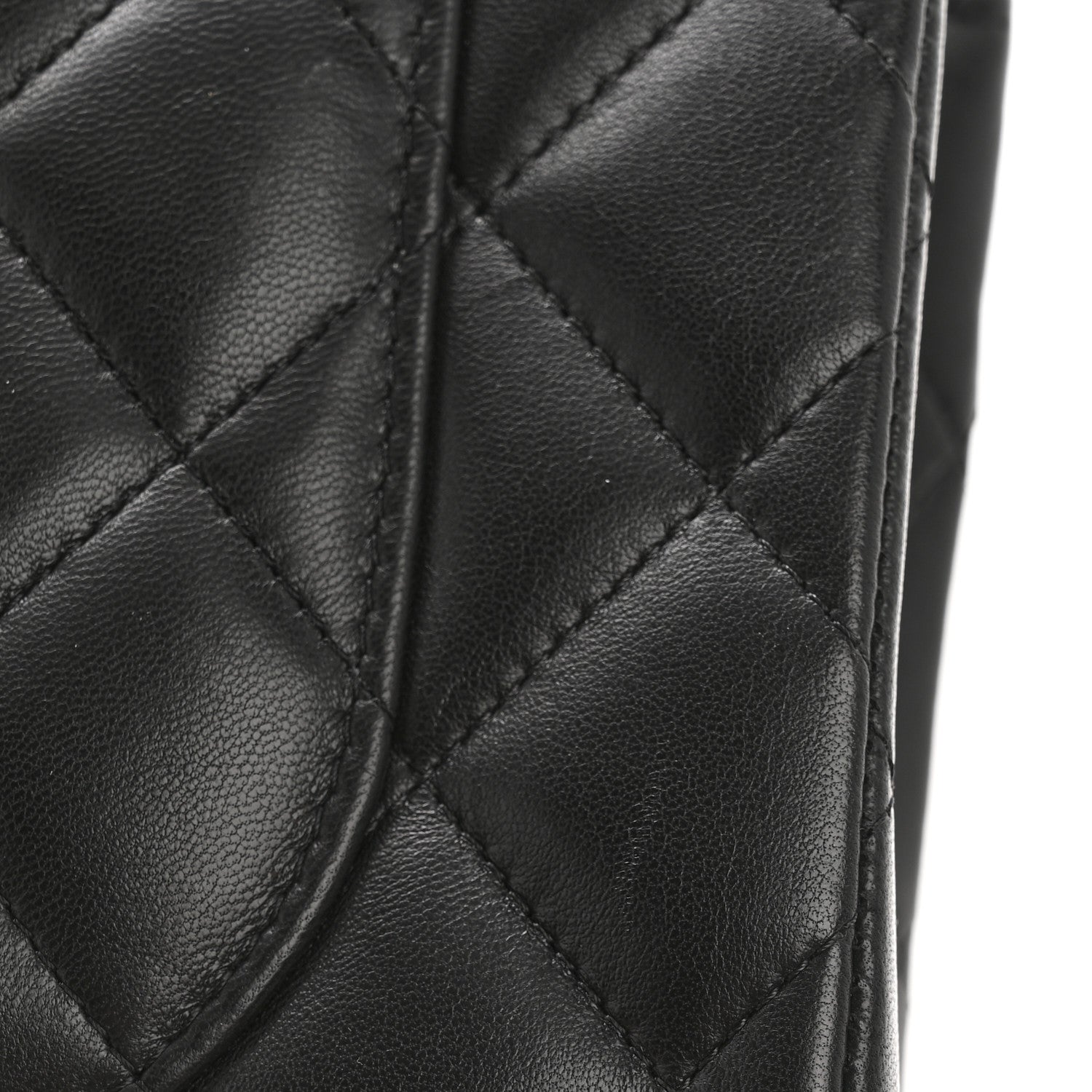 Lambskin Quilted Jumbo Double Flap Black