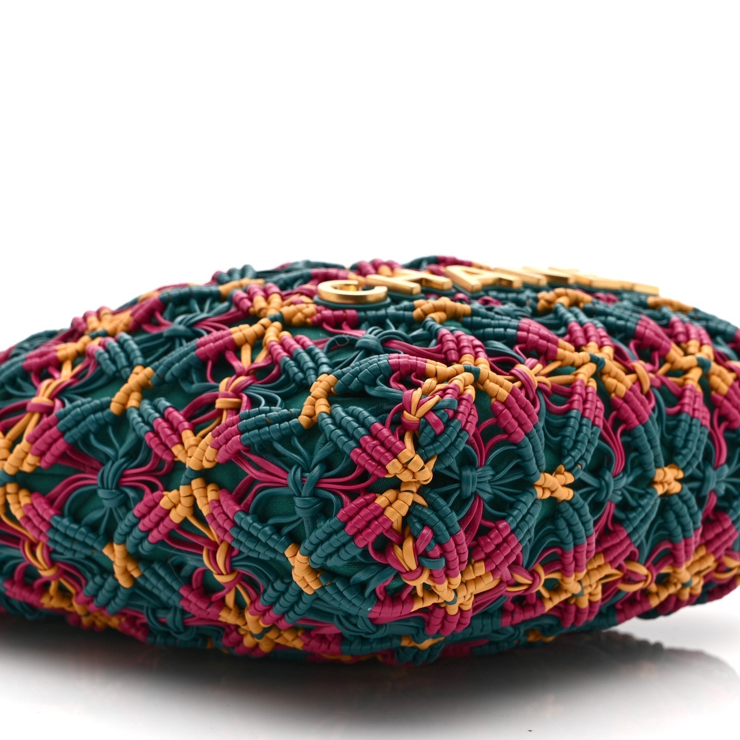 Calfskin Macrame Mini Chanel 22  Green Purple Yellow