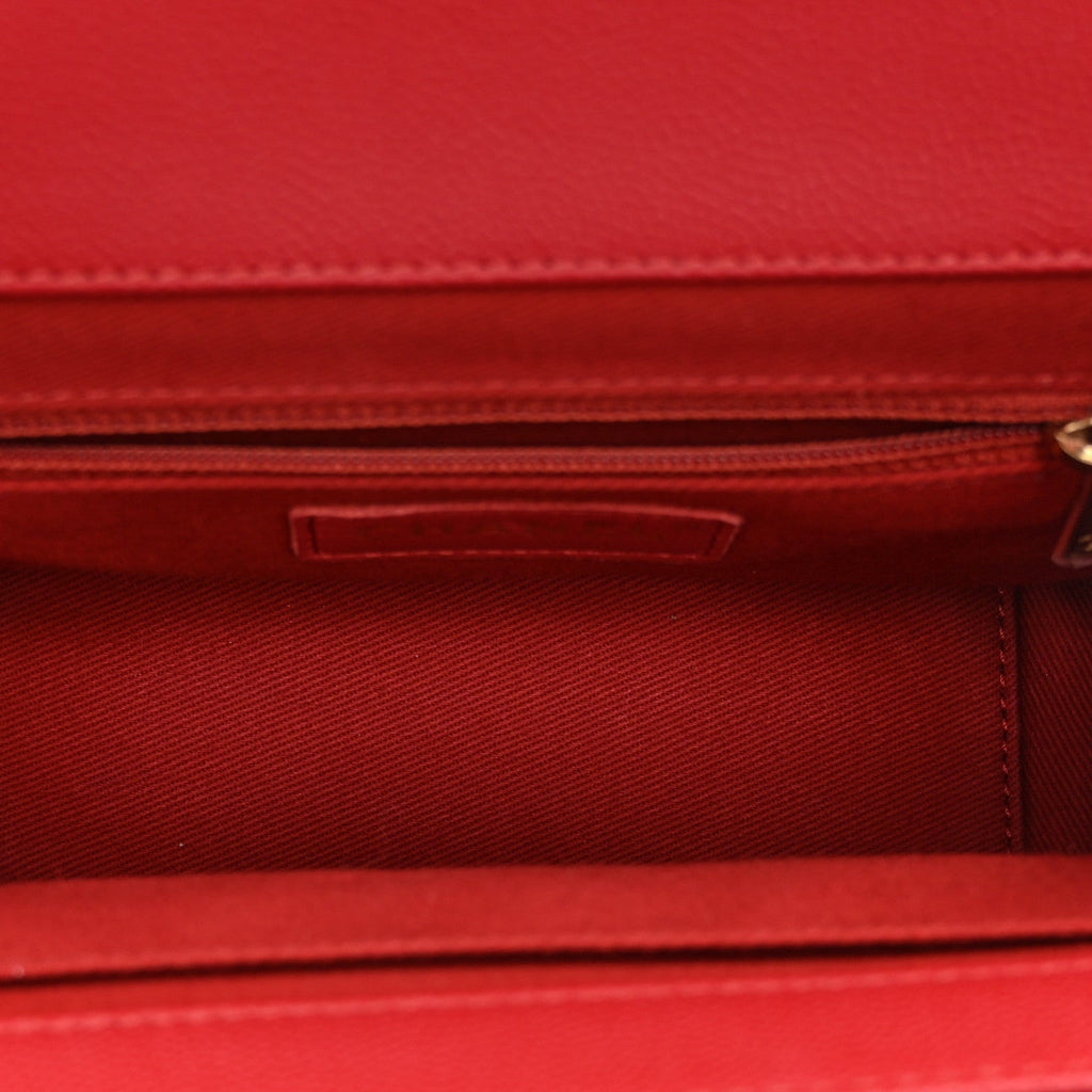 Caviar Quilted Small Business Affinity Flap Red