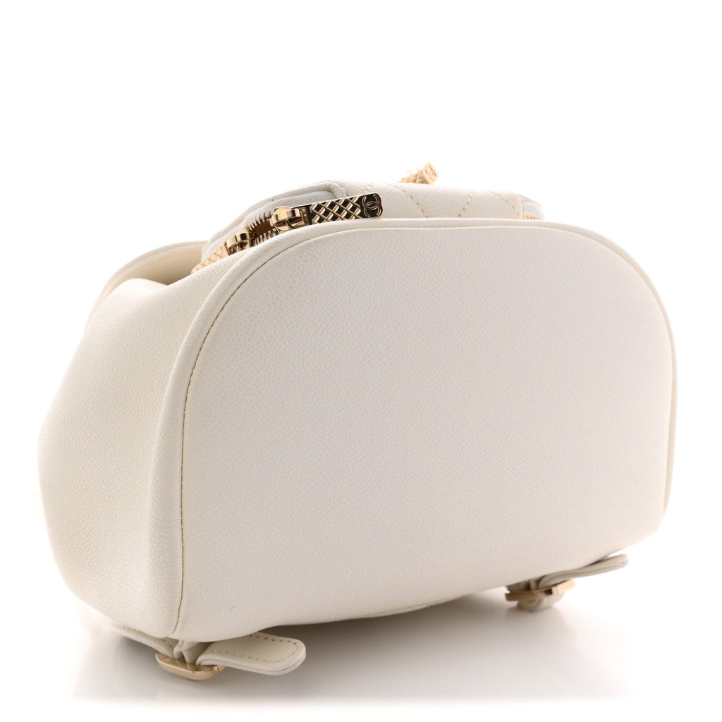 Caviar Quilted Mini Business Affinity Backpack White