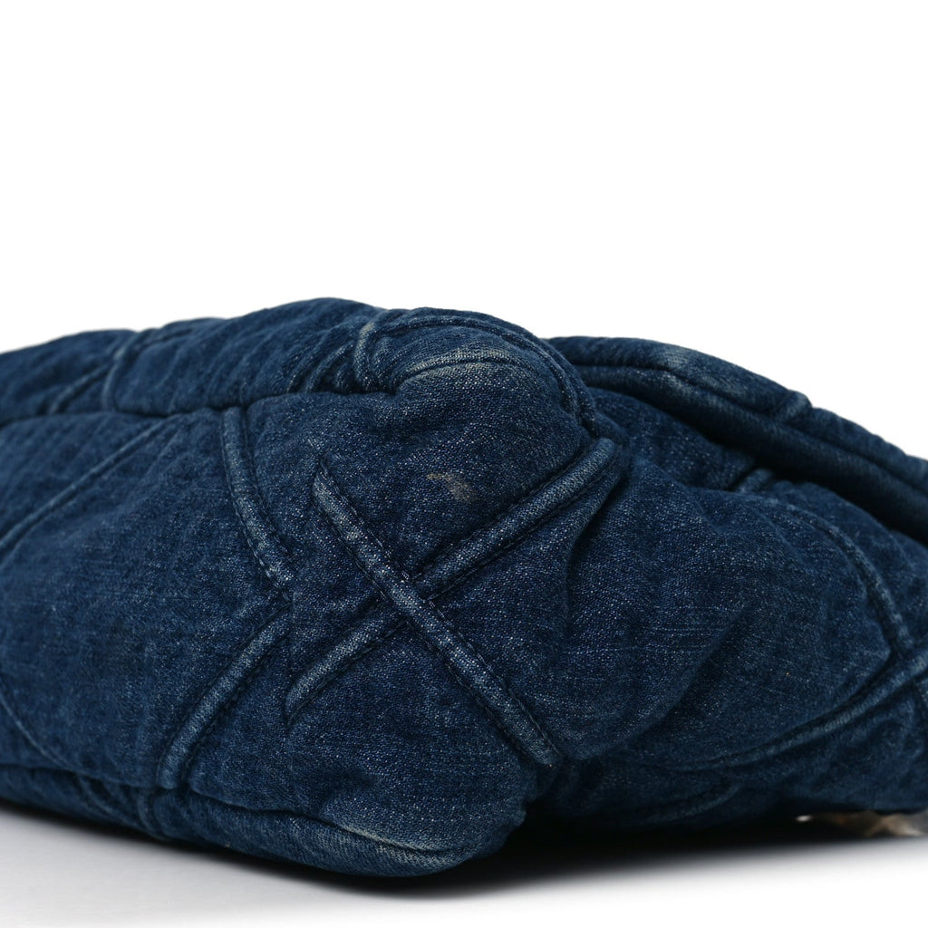 Denim Quilted Large Chanel 19 Flap Blue