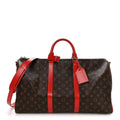 Calfskin Monogram Keepall Bandouliere 50 Coquelicot