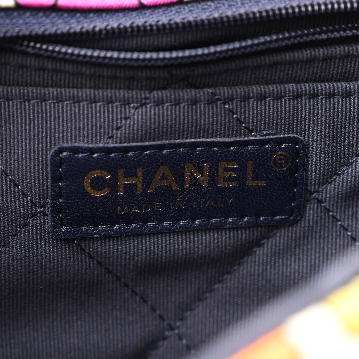 Printed Fabric Quilted Logo Single Flap Bag Multicolor