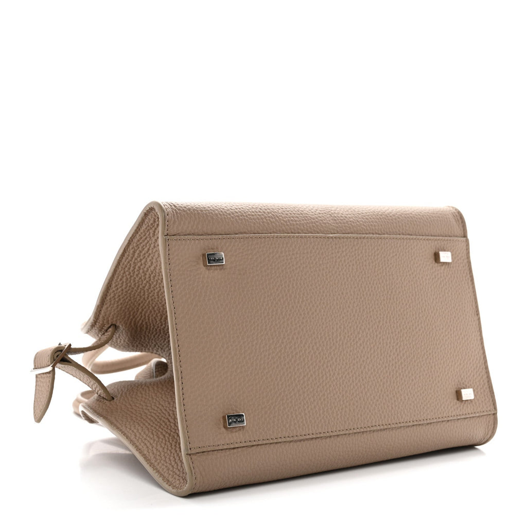 Grained Calfskin Soft Margaux 10 Bag Dark Taupe